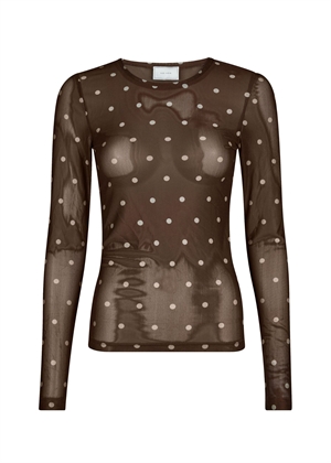 Ella dot bluse Brun Neo Noir 